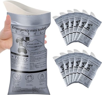 12x Pojemnik na Mocz Awaryjny z Workami na Mocz 700ml