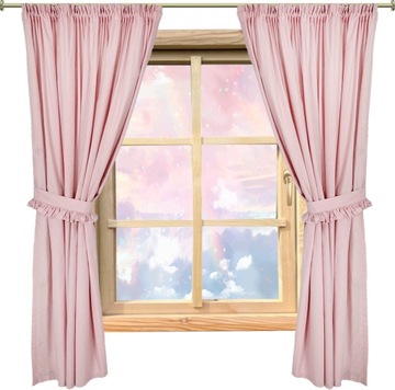 ШТОРЫ ДЛЯ ДЕТСКОЙ КОМНАТЫ 2 шт. ГЛАДКИЙ РОЗОВЫЙ 250см + РОЛИК