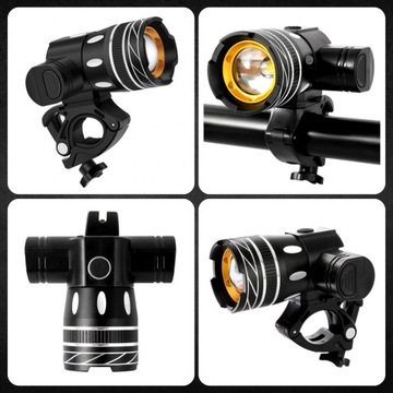 СВЕТОДИОДНАЯ ВЕЛОСИПЕДНАЯ ФОНАРЬ ДЛЯ ВЕЛОСИПЕДА, РУЛЬ, МОЩНАЯ, ПЕРЕЗАРЯЖАЕМАЯ, USB + ЗАДНЯЯ