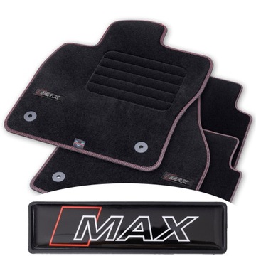 Wycieraczki do auta CARBON czerwona nitka MAX