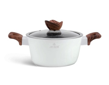 ГОРШКИ С ГРАНИТНЫМ ПОКРЫТИЕМ, 6 ЭЛЕМЕНТОВ. БЕЛАЯ ЛИЛЛИЯ