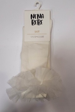 NENA BEBE PODKOLANÓWKI TIUL FALBANKA KREM 5-6 L