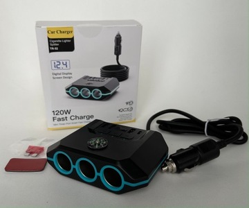 USB-разветвитель/разветвитель 12/24 В | QC USB-C | 5 x USB, 3 x питания |