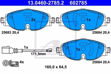 ПЕРЕДНИЕ ДИСКИ+колодки ATE VW PASSAT B8 312MM