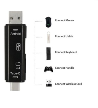 HUB Устройство чтения карт памяти MicroSD 3-в-1 MicroUSB USB2.0 USB-C