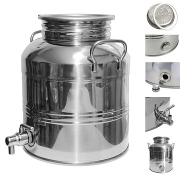 BECZKA antałek dyspenser stal nierdzewna inox 5L z kranem na olej WINO wodę
