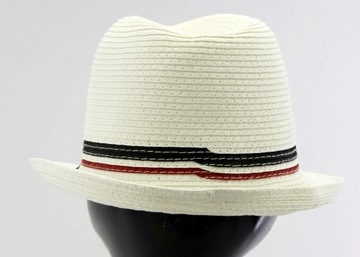 Kapelusz damski męski Fedora BLOCK HEADWEAR OSFM 57-59cm Lato Biały $98