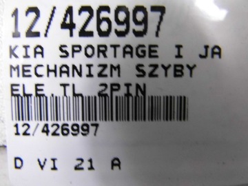 KIA SPORTAGE I JA 99-04 MECHANIZMUS ZVEDÁK OKNO ZADNÍ LEVÝ