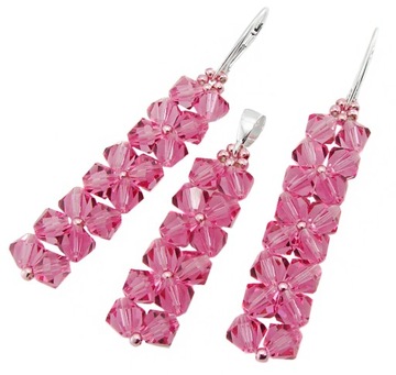 ARSYLION komplet z kryształkami Swarovski rose