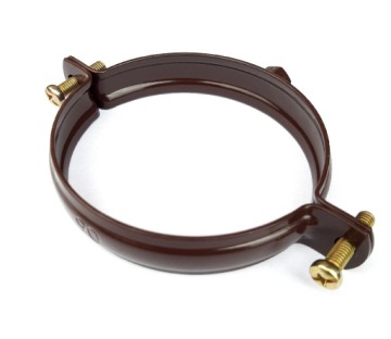 ЗАЖИМ С РЕЗИНОВЫМ ДЛЯ ДРЕНАЖНОЙ ТРУБЫ КОРИЧНЕВЫЙ КРОНШТЕЙН 100мм