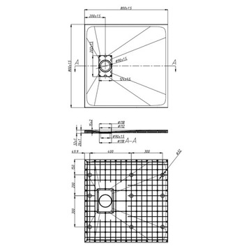 ДУШЕВОЙ ПОДДОН КВАДРАТНЫЙ КАМЕНЬ SLIM JUKO ЧЕРНЫЙ 80x80 СМ
