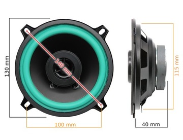 MOCNE GŁOŚNIKI SAMOCHODOWE 130MM / 13CM 100W