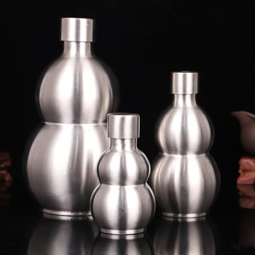 Портативная фляжка из калабаша, кувшин для вина, кожаное плечо, 500 мл