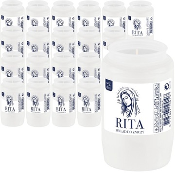 Wkłady Parafinowe do Zniczy Bolsius compo RITA R2 ~2 dni palenia 20 sztuk