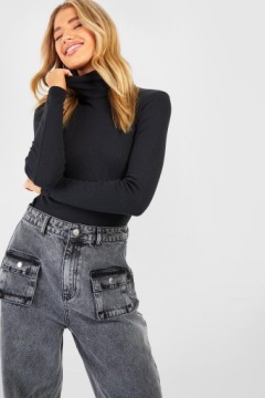 BODY GOLF PRĄŻKOWANE DŁUGI RĘKAW GŁADKIE KLASYCZNE ZATRZASK BOOHOO 38