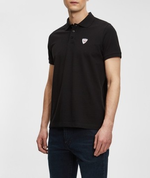 Koszulka polo męska ROSSIGNIOL czarna z małym logo regular fit - L