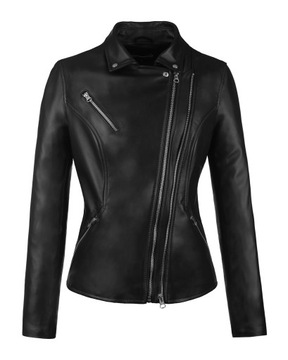 КУРТКА КОЖАНАЯ ЖЕНСКАЯ TOMSKÓR, ЧЕРНАЯ DOROTA M
