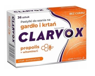 Clarvox Propolis/Pomarańcza, 36 pastylek do ssania