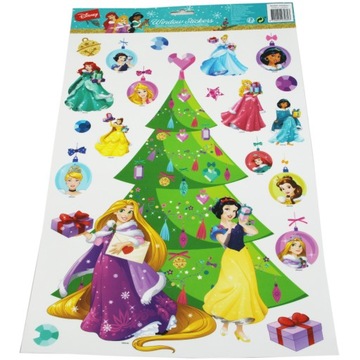 Świąteczne naklejki na szybę okno księżniczki