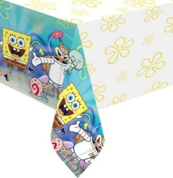 OBRUS URODZINOWY FOLIOWY SPONGEBOB SPONGE BOB ROZGWIAZDA URODZINY 120x180cm
