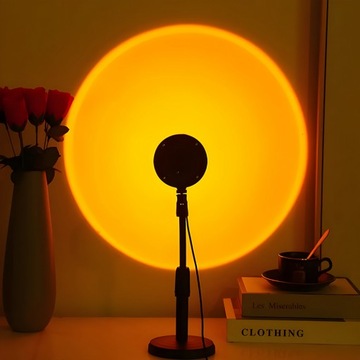 LAMPA PROJEKTOR ZACHÓD SŁOŃCA SUNSET WIELOKOLOROWA RGB LED NOCNA NASTROJOWA