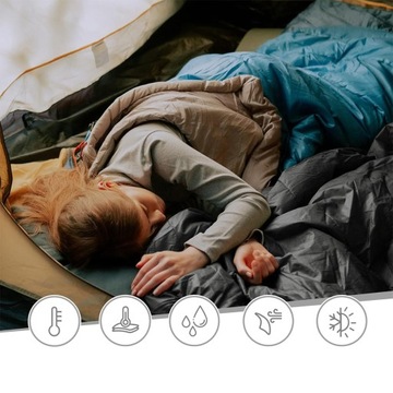 ŚPIWÓR TURYSTYCZNY CIEPŁY LEKKI DWUOSOBOWY KOŁDRA KOPERTA DO SPANIA CAMPING