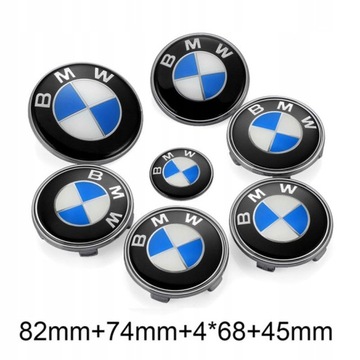 BMW LOGO EMBLEMAT ZNACZEK 7 SZTUK KOMPLET