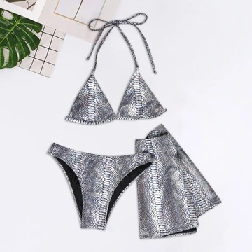 Sexy Bikini Women Swimwear 2022 New PU Leather Sna