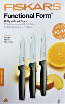 FISKARS Zestaw 3 noży do obierania 1057563 skroban