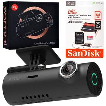 70mai M300 język PL + karta SANDISK 64 GB 120 MB/s