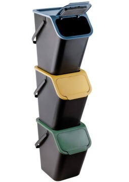 3X KOSZ NA ŚMIECI POJEMNIK DO SEGREGACJI ODPADÓW PAPIER PLASTIK SZKLO 25 L