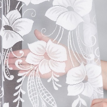 Firanka gotowa z taśmą wzór kwiatowy 500x250 cm