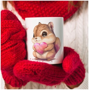 Кружка ко Дню святого Валентина, подарок белке