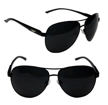 PILOTKI AWIATORY FLEKS OKULARY POLARYZACJA + ETUI