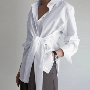 Slim Button White Shirt Women Fashion Tops Cotton