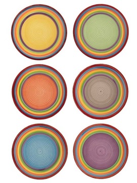 TALERZE OBIADOWE PŁASKIE TALERZ CERAMICZNY 27 cm DUŻY ZESTAW 6x MEXICO