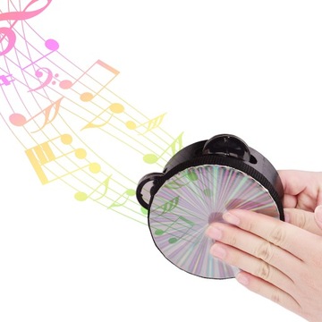 4 Inch Wooden Radiant Tambourine Handbell Hand