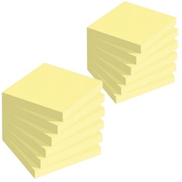 Karteczki samoprzylepne żółte standard notes bloczek 75x75mm 100 kartek x12