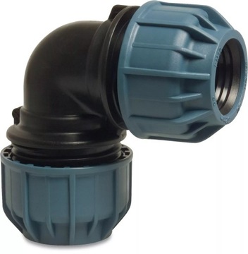Kolano Jason 90* PP 25mm zacisk 10bar