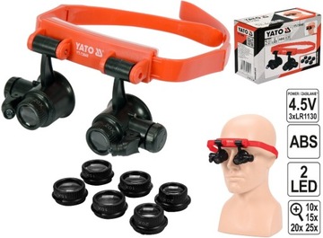 Okulary zegarmistrzowskie LED lupa nagłowna zegarmistrzowska 4 pary lup