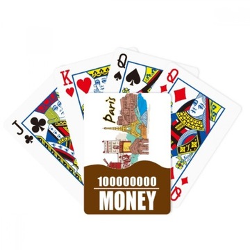 poker Paryż karty Francja Akwarel gry Poker Gra