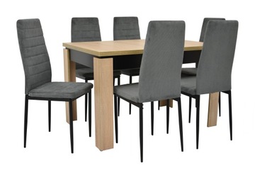 rozkładany stół SONOMA 6 x nowoczesne krzesła LOFT
