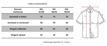 DUŻA KOSZULA MĘSKA bawełniana w kratkę 4XL krótki rękaw