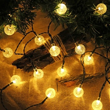 СОЛНЕЧНЫЕ САДОВЫЕ ЛАМПЫ GIRLANDA 50LED, 9м ТЕПЛЫЕ