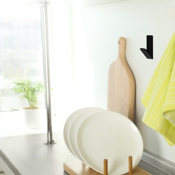 Вешалка для ключей КРЮЧОК для полотенец, Настенная, Металл, Черный, LOFT Набор из 3 шт.