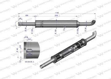 Глушитель круглый 1140мм 5кг C-360 INOX WARYŃSKI