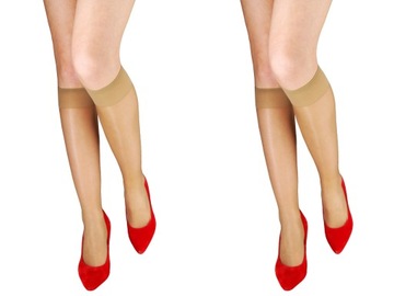 Podkolanówki Damskie Lycra 20 Den Camello 2 Pary