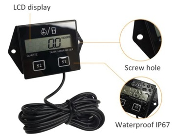 СЧЕТЧИК ЧАСОВ ДВИГАТЕЛЯ ТАХОМЕТР + СБРОС МОТОРА