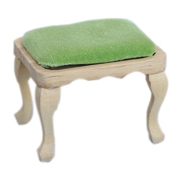Miniaturowy mini stołek z litego drewna z poduszką