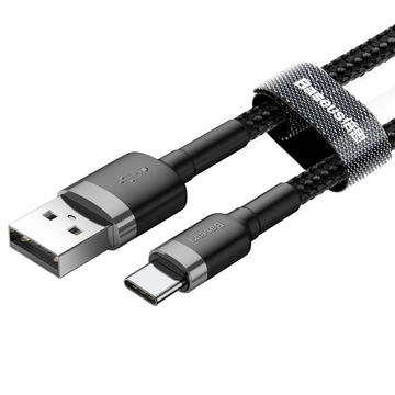 КАБЕЛЬ BASEUS USB / USB-C ДЛЯ БЫСТРОЙ ЗАРЯДКИ, 3 А, КАБЕЛЬ С ПРОЧНОЙ ОПЛЕТКОЙ, 1 М